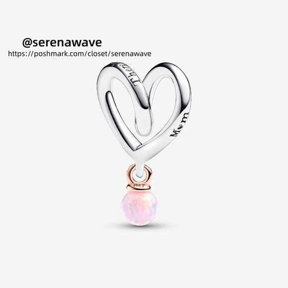 Pandora Two-tone Wrapped Heart Charm|Pendant|Two-tone - Picture 1 of 2